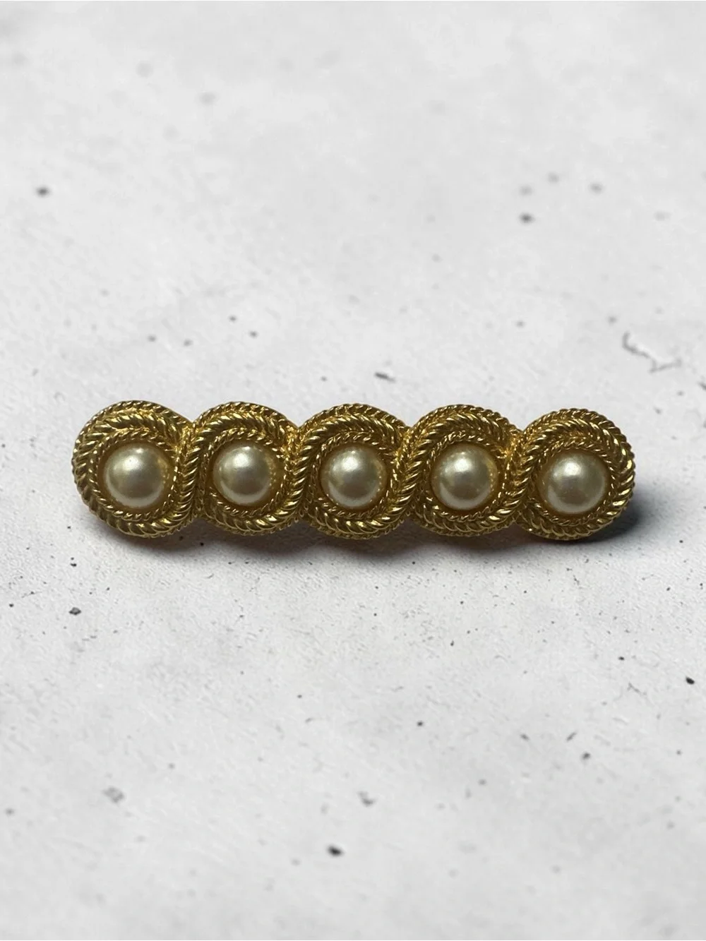 Napier Gold-Tone Bar Brooch with Faux Pearls